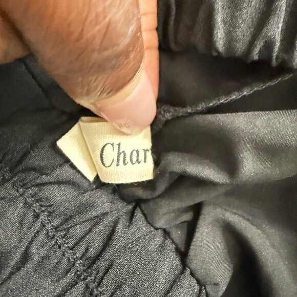 Pleated Black Midi Skirt With Elastic Waistband By Chartou, S - Picture 5 of 7